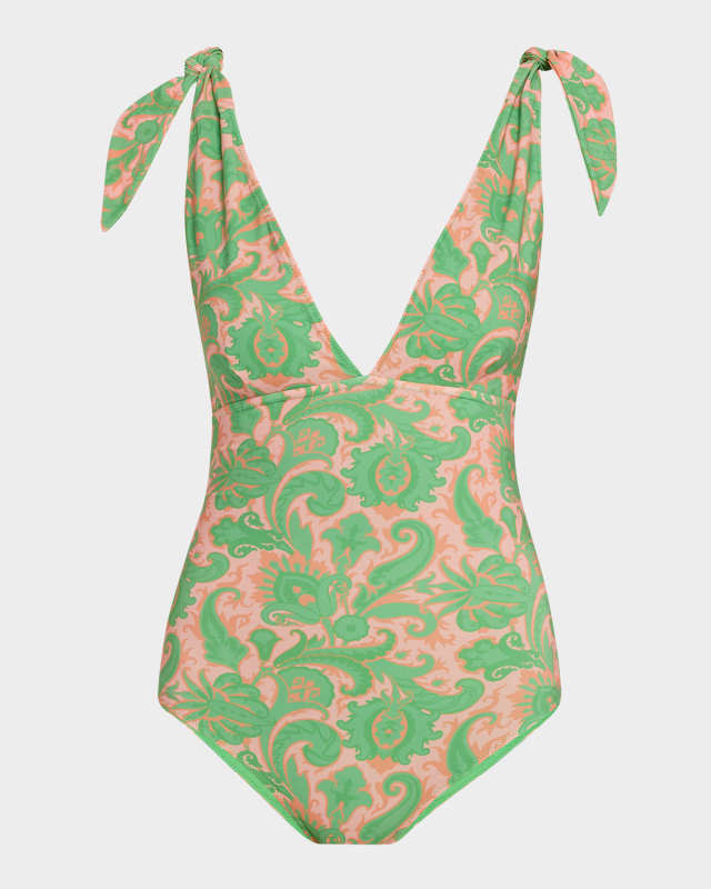Tie-Shoulder One-Piece Swimsuit